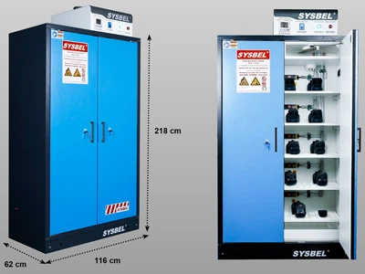 Armari de seguretat de càrrega de bateries resistent al foc SYSBEL de 90 minuts