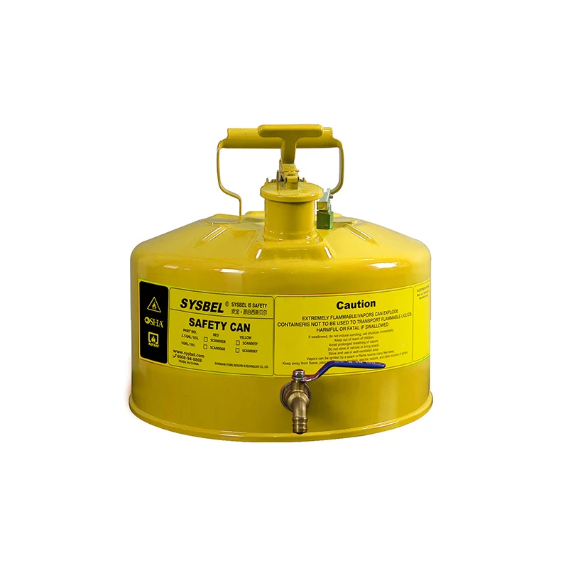 Llauna dispensadora de seguretat SYSBEL 2,5 galons (9,5 L) groc|Llauna de seguretat de líquid inflamable tipus I - SCAN005Y